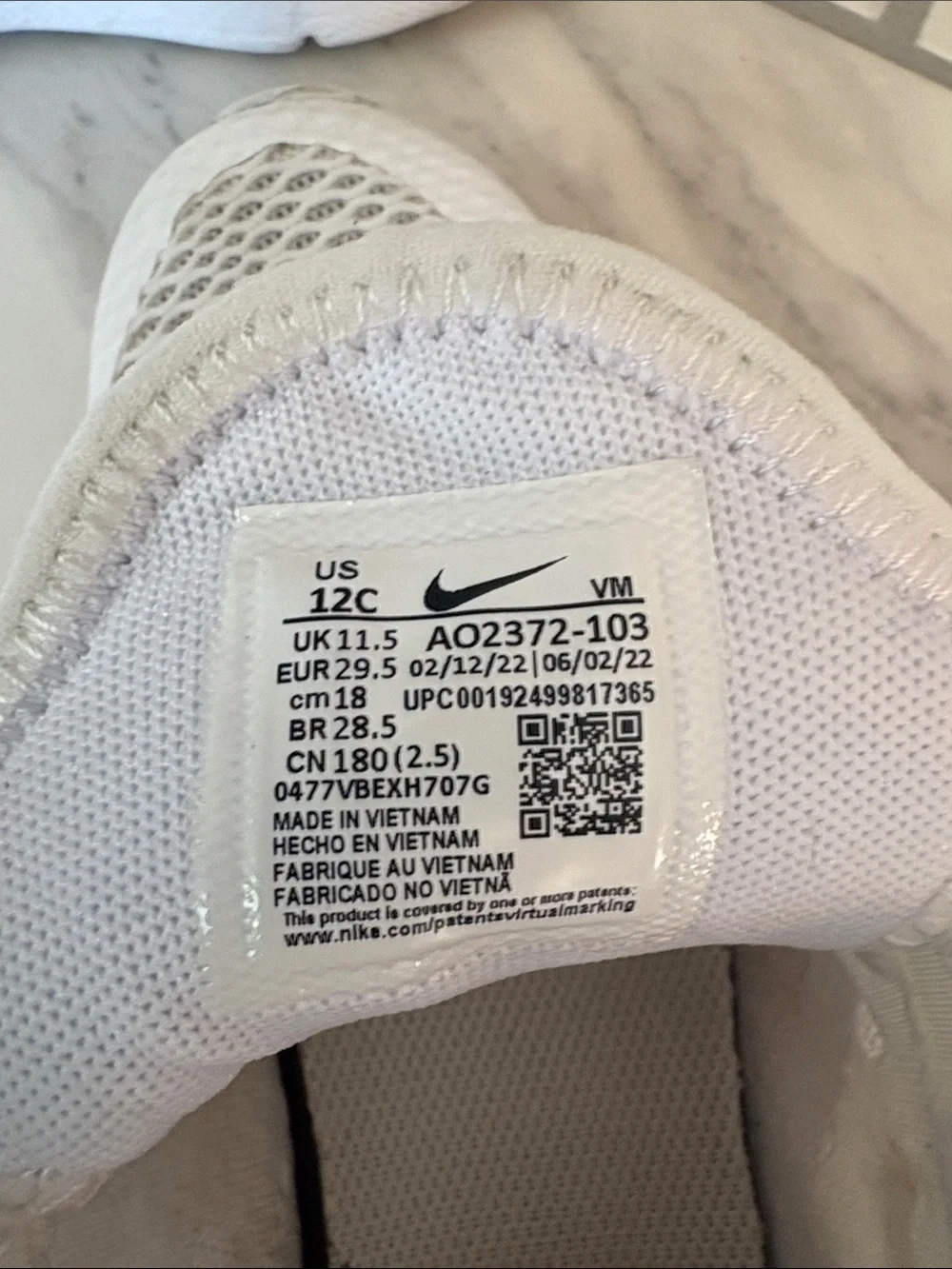 Nike Air Max 270 White Kids Size 12C